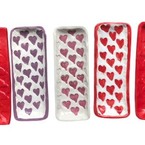 Rectangular, food safe, heart patterned trays/serving dishes/candle holder/trinket dish