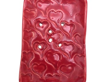 Rectangular stoneware , textured soap dishes with feet