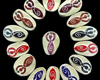 Heart Spiral Goddess Necklace: Sacred Symbol Ceramic Pendant