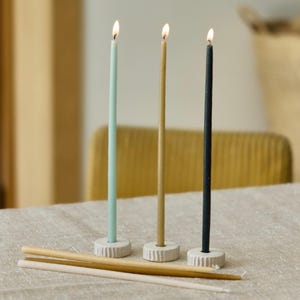 Set of 3 candle holders and 6 candles