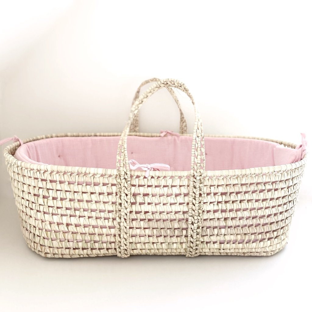 Couffin Nomade Pour Bébé et Habillage Rose Pâle en Option