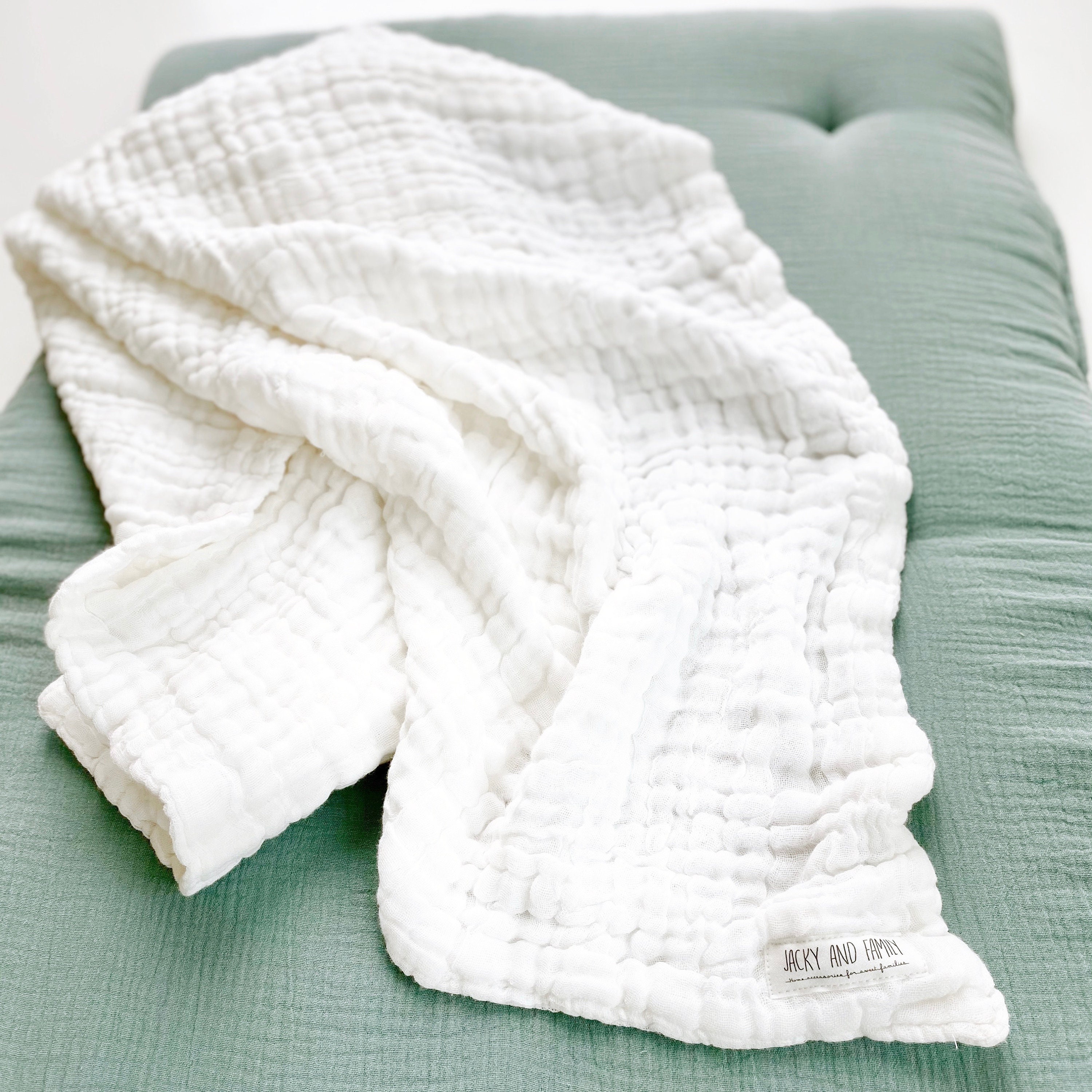 White cotton gauze blanket for baby Etsy