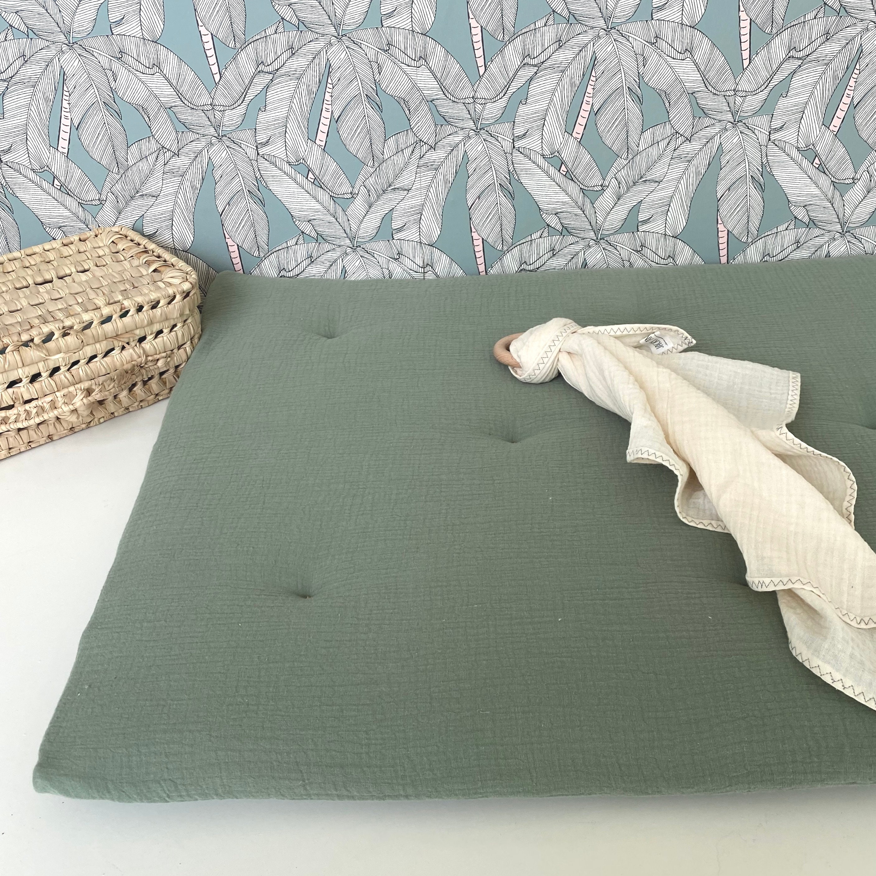 Tapis de Sol Double Gaze Vert Sauge