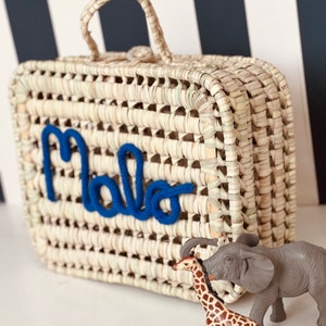Personalized palm suitcase 30x20cm royal blue