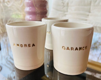 Grande Tasse personnalisée en céramique et or fin