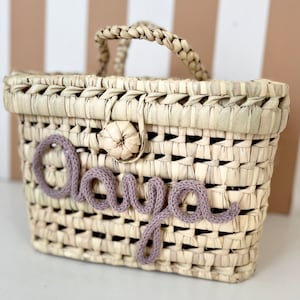 Vanity personalized in palm 28cm first name knitting color lilac