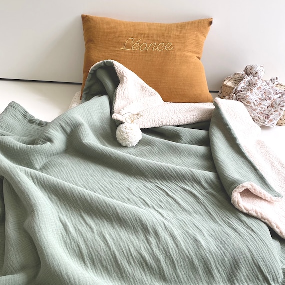 Grand coussin uni maxi (vert sauge)