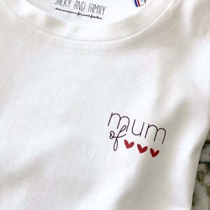 tee shirt loose personnalisé "mum of..." pour maman jersey de coton oeko tex