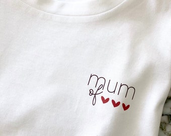 Custom loose tee shirt "mum of..." For mom cotton jersey oeko tex