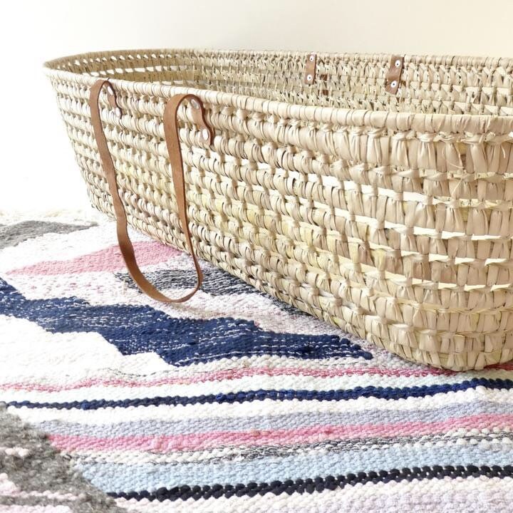 Couffin Moïse Bébé Anses en Cuir Brun