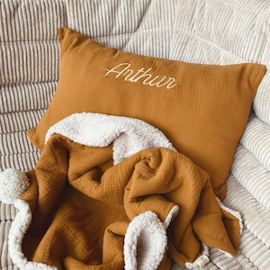 Brown Custom pillowcase 60x40cm in double gauze oeko tex