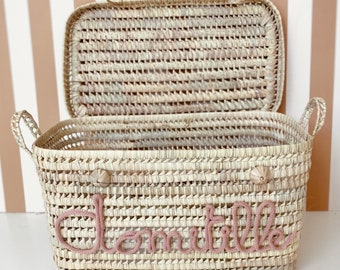 Caja de juguetes antigua rosa personalizada