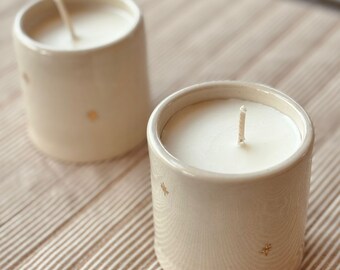 Gold Star Ceramic Candle