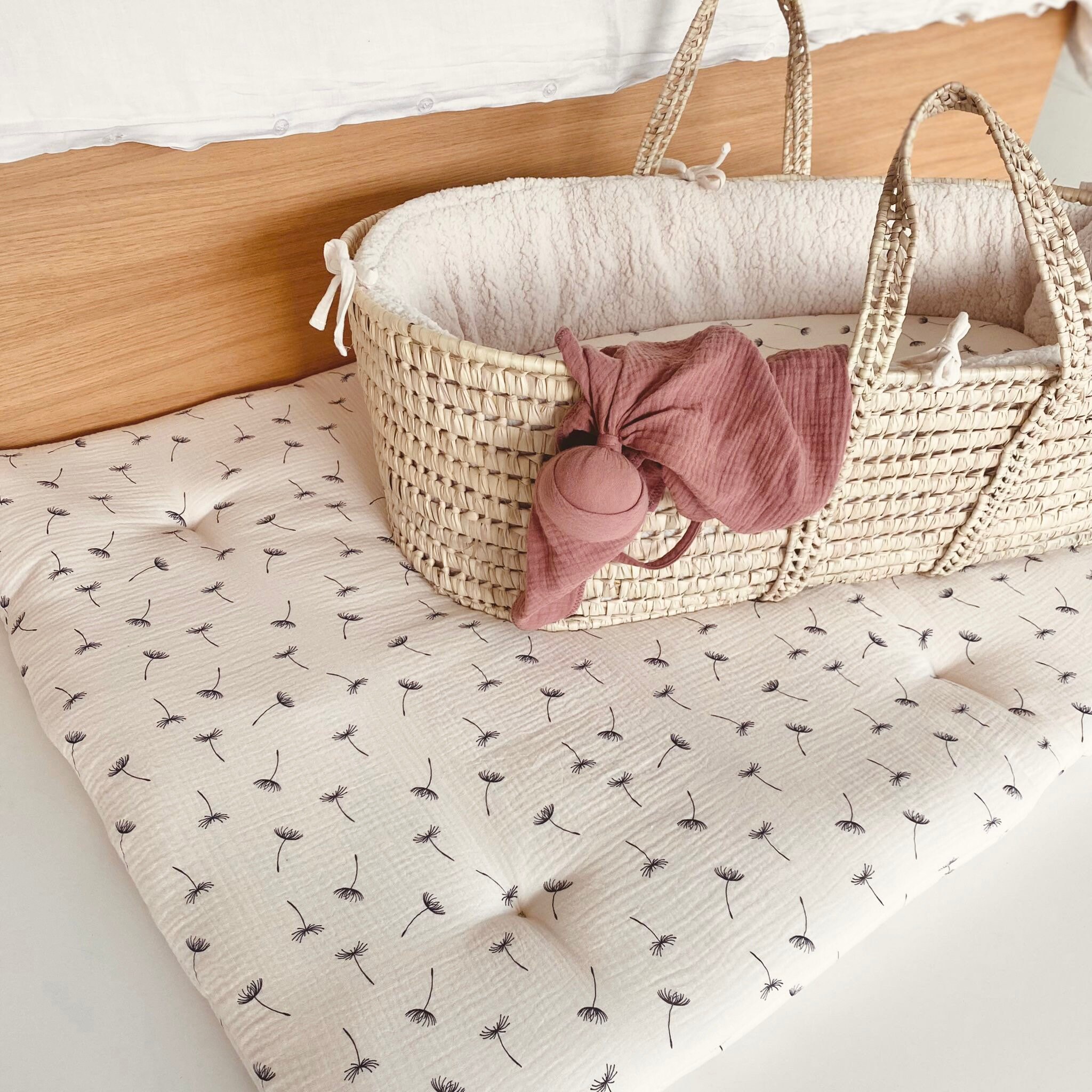 Grand Tapis de Sol 90x130cm Double Gaze Imprimée Pissenlits