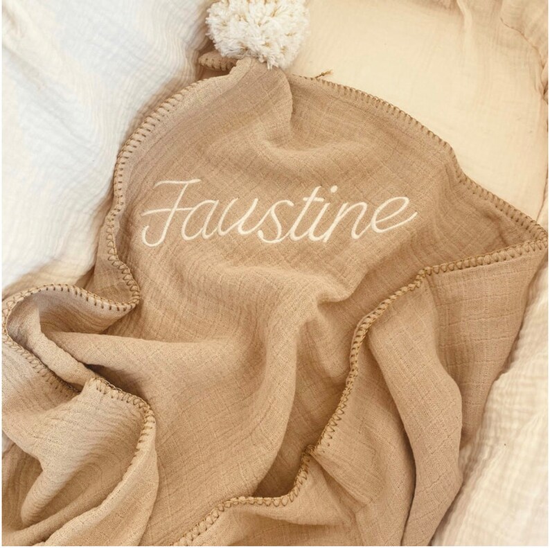 Customizable Beige Cotton Gauze Cover 100x100 With Gold Stitching - Etsy