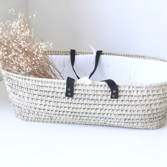 moses basket leather handles