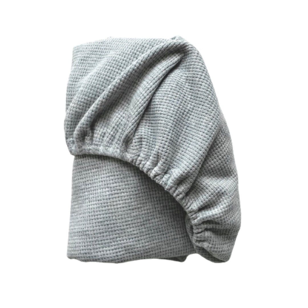 Drap-Housse de Couffin en Jersey Gauffré Coton Colors Gris Chiné