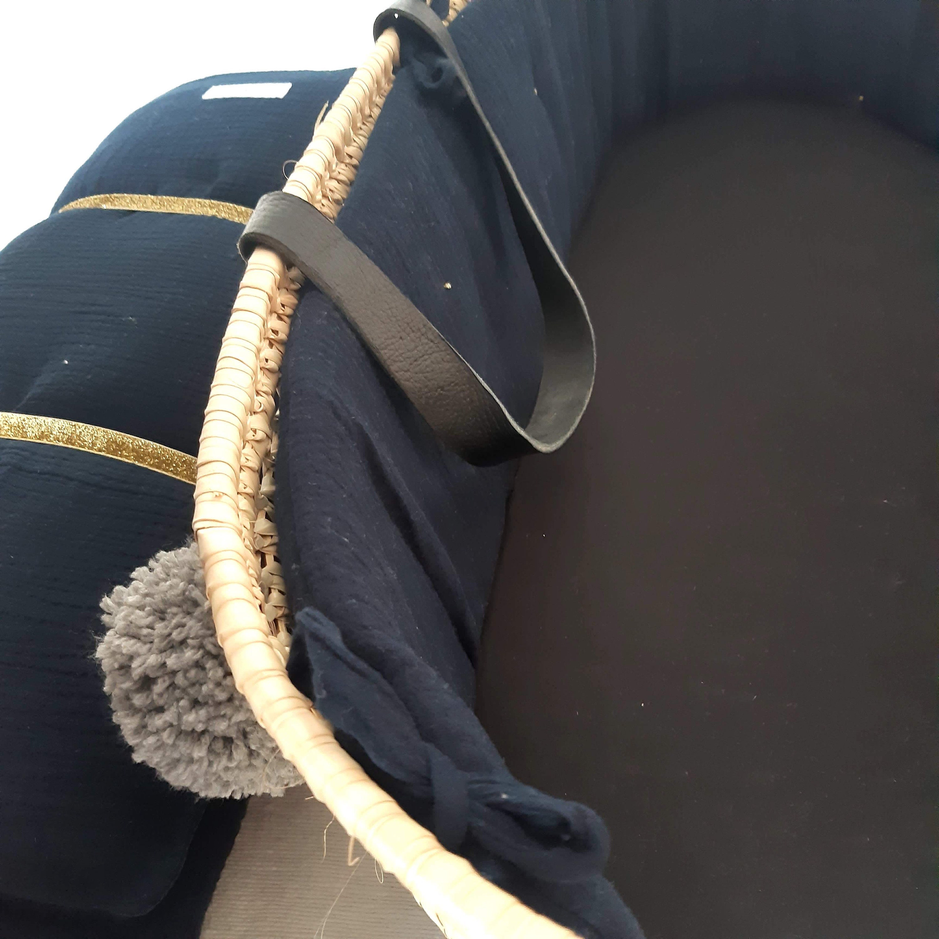 Tour de Lit en Double Gaze Bleu Marine