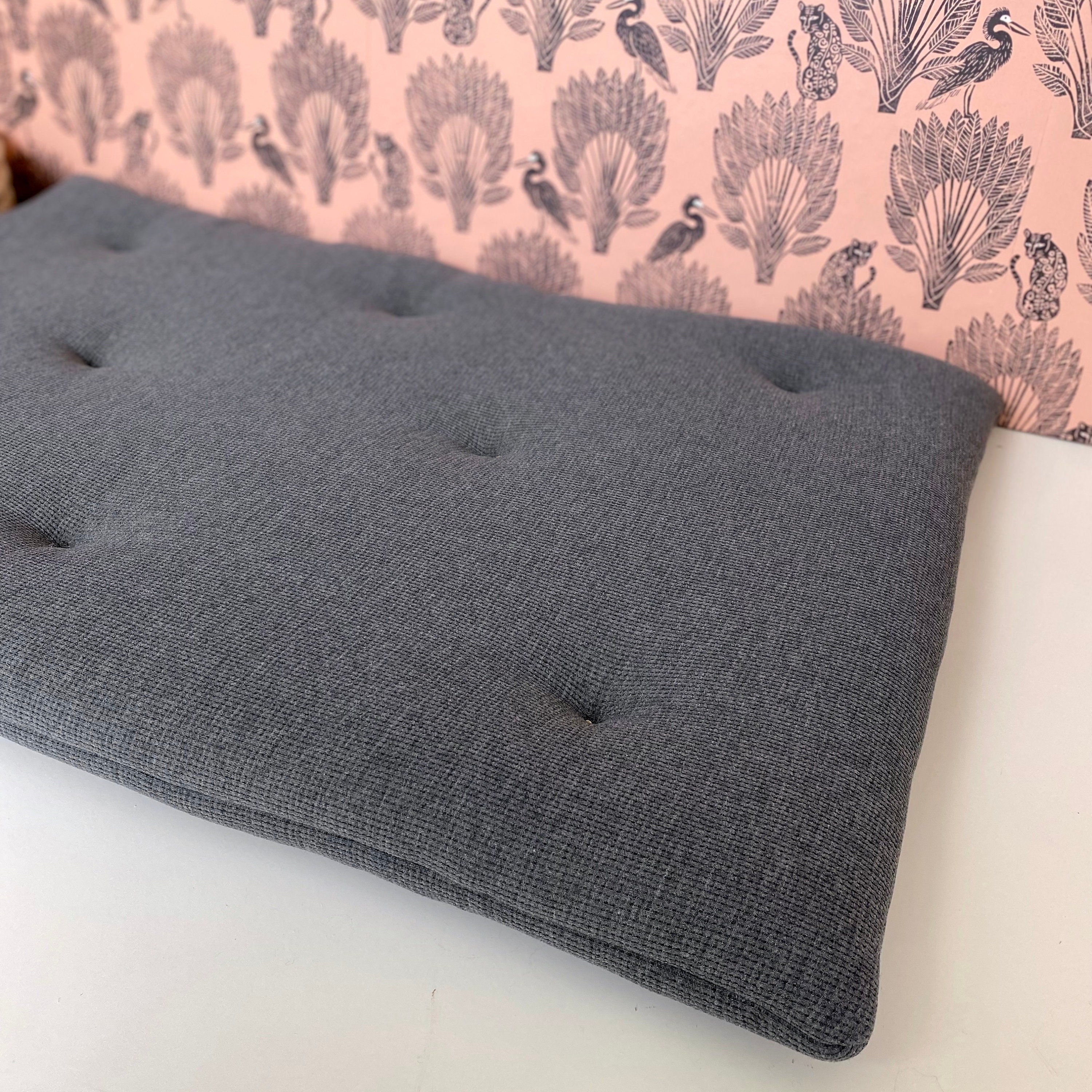 Tapis de Sol Gris Chiné Foncé Gauffré en Jersey