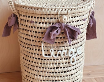 Ecru Laundry Basket in Palm