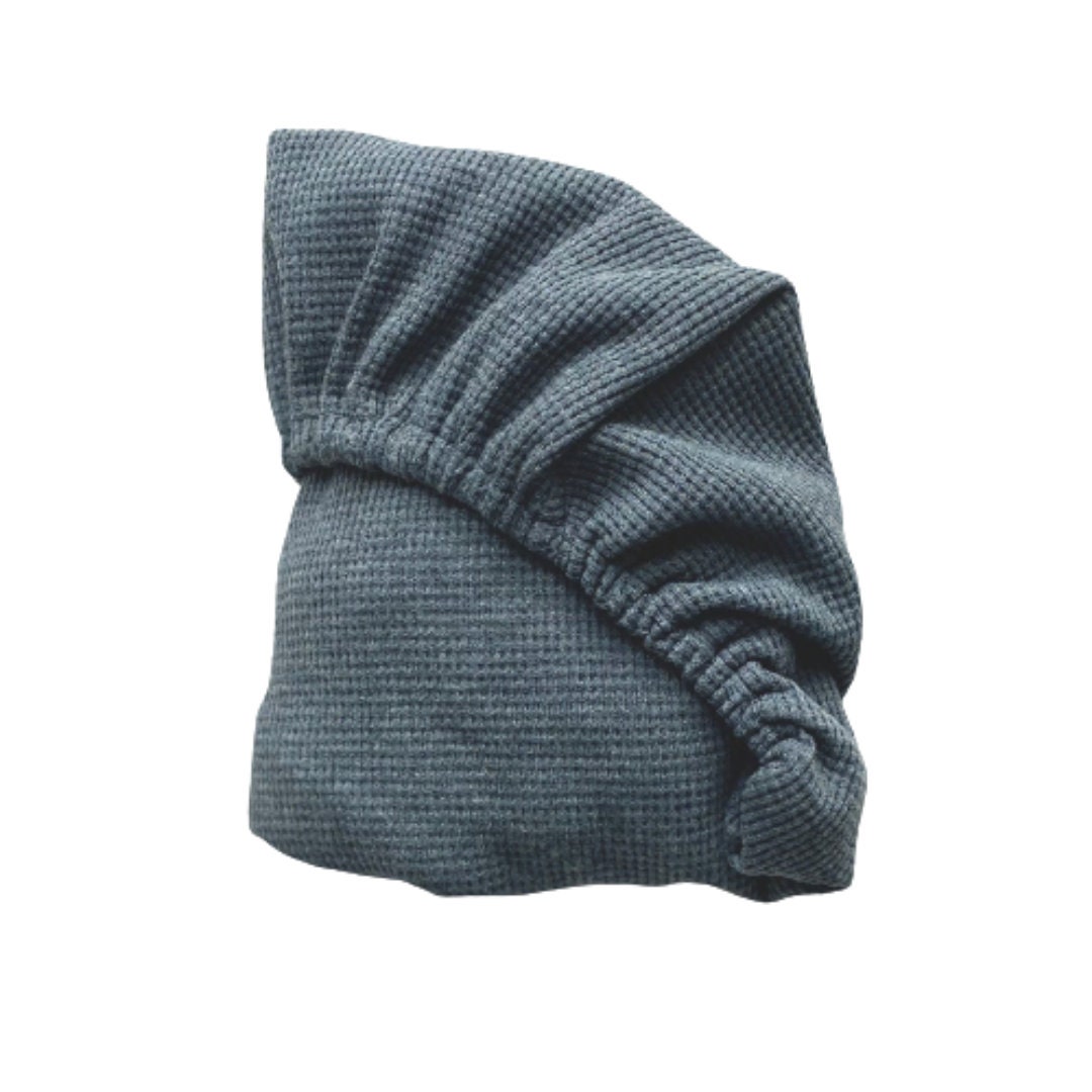 Drap-Housse de Couffin Gris Chiné en Jersey Gauffré Coton