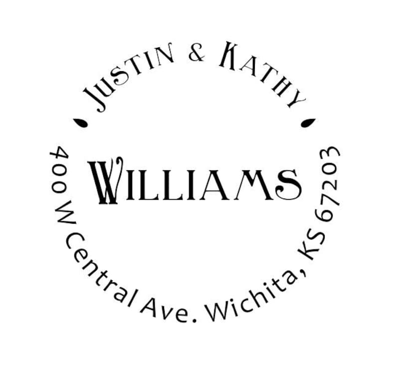 Custom Return Address Stamp Personalized rubber stamp with lines of text Last Name Self Inking