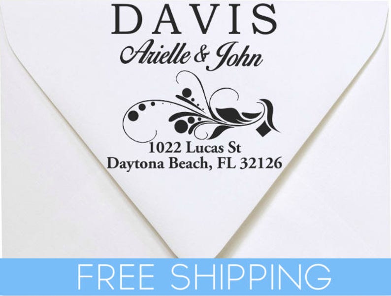 Custom Return Address Stamp Self Inking Personalized rubber stamp with lines of text
