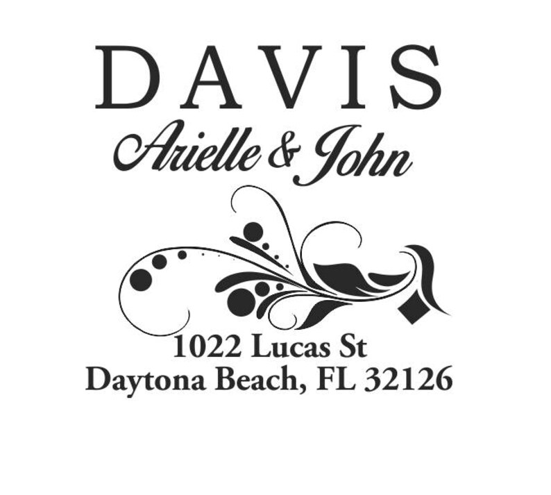 Custom Return Address Stamp Self Inking Personalized rubber stamp with lines of text