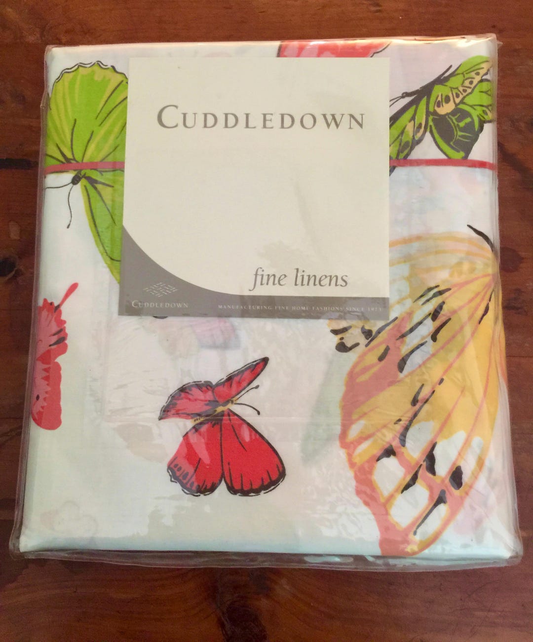 Cuddledon Cuddledown Cotton King Flat Sheet Butterflies Print White 108x102
