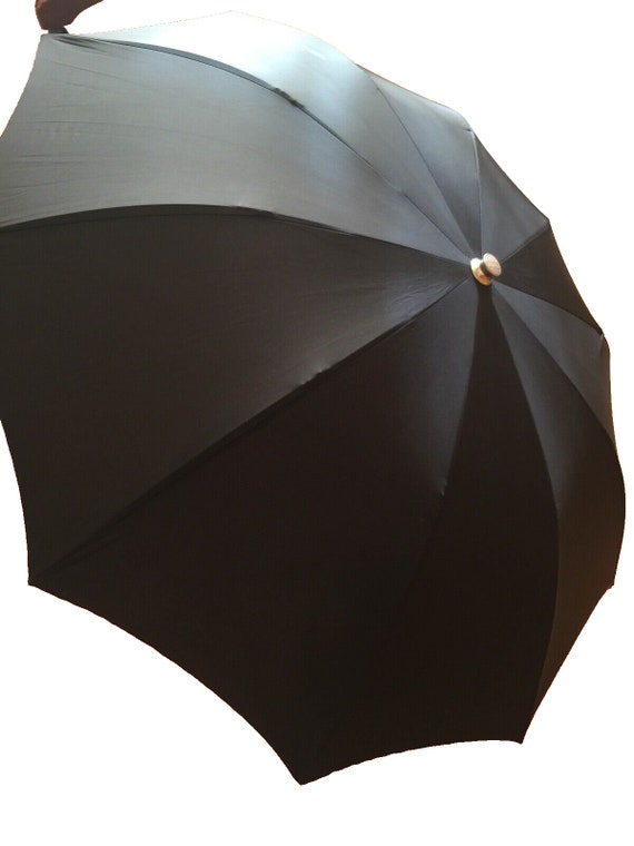 vintage Schertz black umbrella leather handle clas