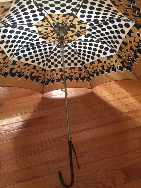 Vintage retro print 50s umbrella parasol women's … - image 3