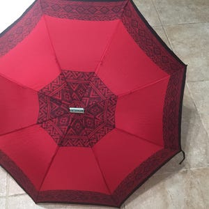Vintage 1970s Kobold Umbrella Brown / Red with Case