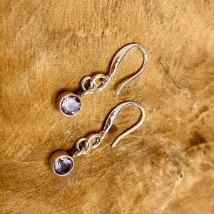 Amethyst Ohrringe, Silber Ohrringe, Ohrringe Silber mit Amethyst, Amethyst Schmuck, hängende Ohrringe, lange Ohrringe image 2