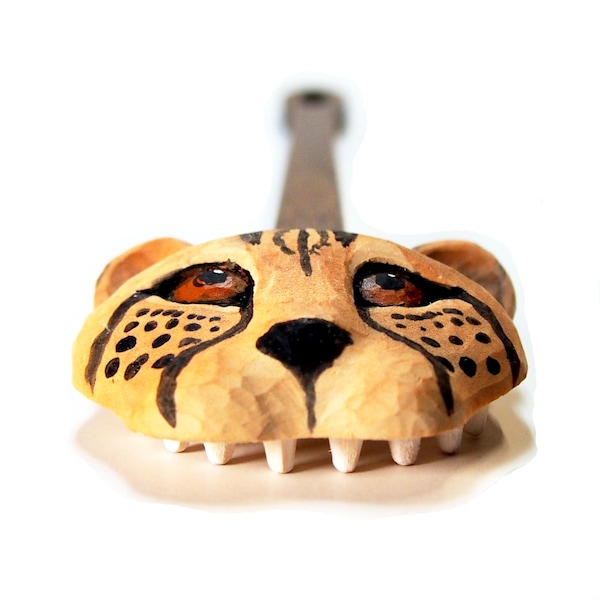 Back Scratcher Cheetah Handmade Wood Great Gift