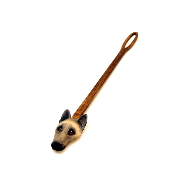 German Shepherd Back Scratcher Hand-Carved Wood