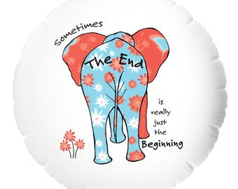Floral Elephant 'The End Is Really Just the Beginning' Mylar Balloon