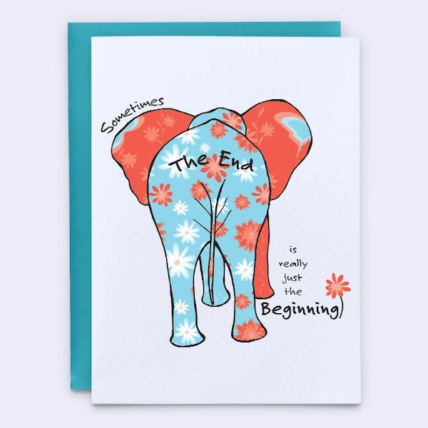 Retirement Card, Congratulations on Retirement, Retirement Greetings, Funny Elephant Art, Animal Charm Shop