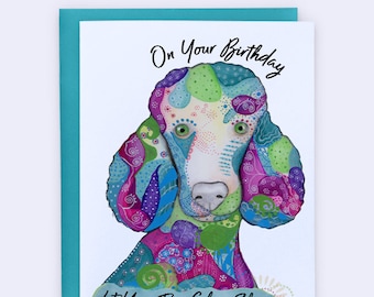 Birthday Card, Dog Birthday Card, Funny Animal Card, Poodle Birthday Card