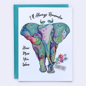 Thank You Card, Animal Thank You Card, Elephant Card