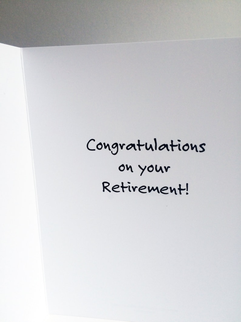 Retirement Card, Funny Retirement Card, Cute Retirement Card, Retirement Greeting Card, Retirement Card image 2