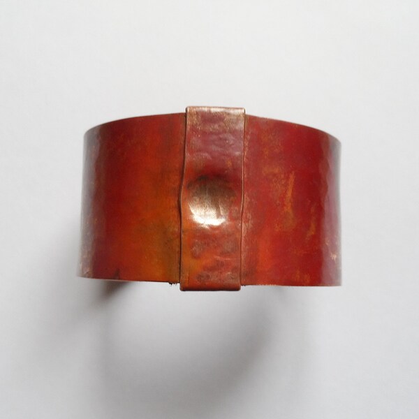 Bracelet hammered red copper