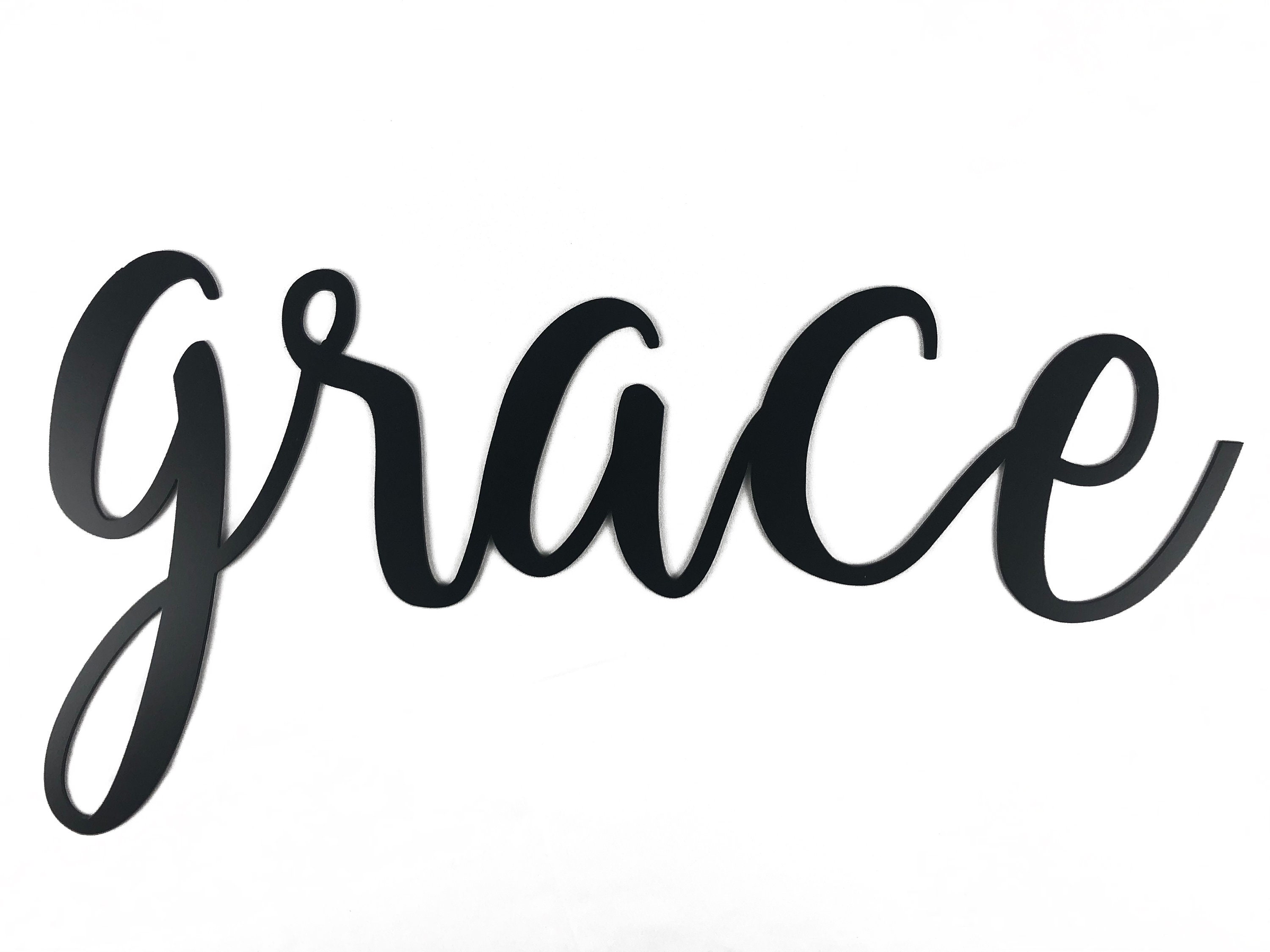 Grace Sign Metal Wall Decor Metal Grace Sign Farmhouse Etsy