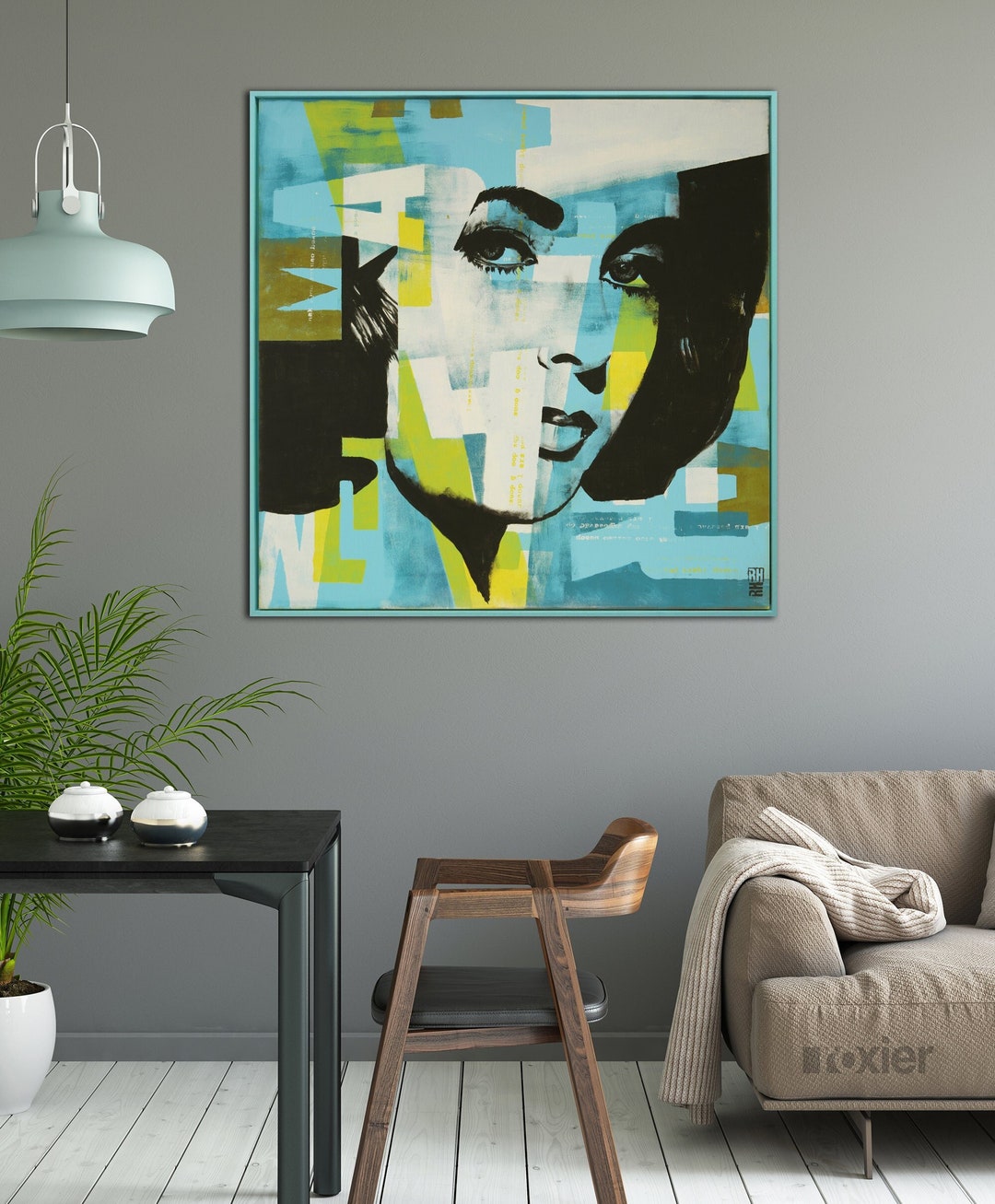 High Quality Pop Art Canvas Print 95x95cm Miss Liz With Etsy UK