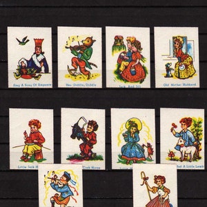 Lot Nursery Rhymes Cards, Little Miss Muffet Card, Kid&#39;s Cards, Snap Cards,Nursery Rhymes, Child&#39;s cards, Paper Crafts, Decoupage