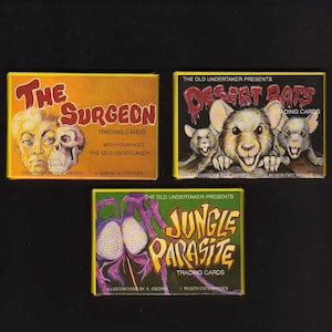 Lot of 3  Unopened Midnight Madness Rosem Trading Card Packs, 1990, Non Sports Cards, Horror Movies, Horror Cards, Trading Cards, Surgeon