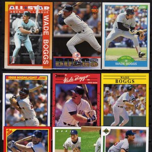 Wade Boggs Cards,Lot 10, Baseball Trading Cards, Baseball Cards, Sports Cards, Red Sox Baseball Cards,Red Sox Sports Cards, Baseball