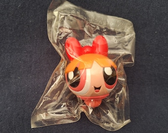 Powerpuff Girls Spinner Toy, Kelloggs, Blossom Powerpuff Girls toy, Cereal Premium Toy, Sealed Bag, Cartoon Network