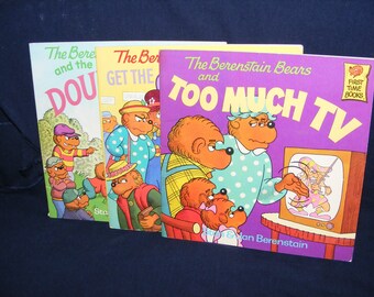 Lot 3 Berenstain Bears Books, Berenstain Bears, Too Much TV Book, Stan Jan Berenstain, Children's Books, Kids Books. Books For Children