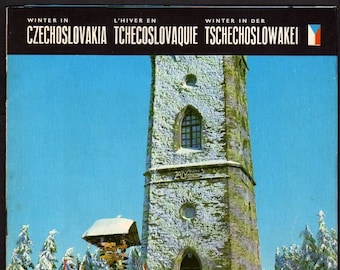 Czechoslovakia Book,Czech Booklet, Winter Scenes, Prague, Karlstein, Ore Mtns, Mountain Ranges, Horsky Hotel, Czech
