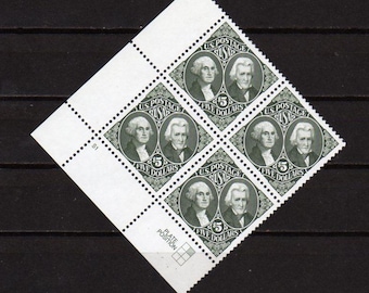 High Value US Plate Block, MNH, 1994, Face Value 20.00 Dollars, 2592, Washington and Jackson, Stamps, Us Stamp, United States Plate Block